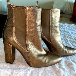 Gold, chrome boots